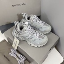 Αθλητικά παπούτσια Balenciaga Glow In The Dark Track Για άνδρες και γυναίκες Δερμάτινα και Διχτυωτό Γκρι