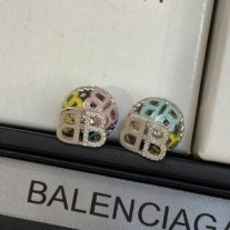 Balenciaga BB Icon Σκουλαρίκια μπάλα από σμάλτο με κρύσταλλα σε ασήμι