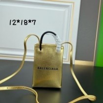 Μίνι θήκη τηλεφώνου Balenciaga Shopping σε χρυσό Saffiano Μοσχαρίσιο δέρμα