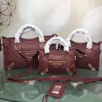 Τσάντα ώμου Balenciaga Κλασσικός City σε μπορντό δέρμα κατσίκας