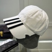 Balenciaga x Adidas Καπάκι ρίγες κεντημένο βαμβακερό σε λευκό