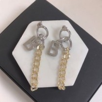 Κρεμαστά σκουλαρίκια με αλυσίδα Balenciaga Twocolor B σε Χρυσό/Ασημί