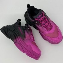 Balenciaga Triple S Αθλητικά Για άνδρες και γυναίκες Color Gradient Δέρμα και Διχτυωτό Ροζ/Μαύρο