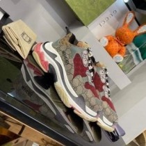 Balenciaga Triple S Αθλητικά Για άνδρες και γυναίκες GG Supreme Patchwork Μπεζ/Κόκκινο