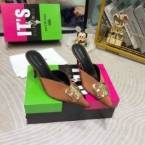 Balenciaga τετράγωνο Knife BB 80MM Μουλάρια γυναίκες Suede καφέ