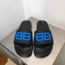 Balenciaga Pool παντούφλες Για άνδρες και γυναίκες BB Logo Rubber Μαύρο/Μπλε