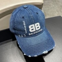 Balenciaga BB Logo Κλασσικός τζιν καπέλο μπέιζμπολ σε μπλε χρώμα