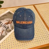 Balenciaga Logo Κλασσικός Καπάκι Baseball Τζιν σε μπλε/πορτοκαλί χρώμα