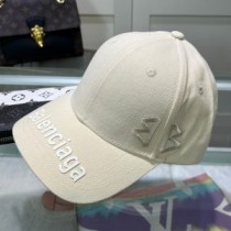 Balenciaga BB Logo Καπέλο μπέιζμπολ βαμβακερό σε μπεζ/λευκό