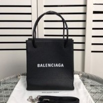 Balenciaga XXS Shopping North South Tote borjúbőr fekete színben