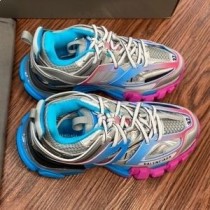 Balenciaga Glow In The Dark Track tornacipő Uniszex bőr és hálós kék/rózsaszín