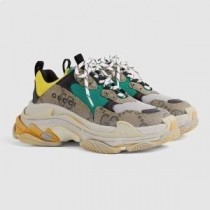 Balenciaga Triple S Tornacipő uniszex GG Supreme Patchwork bézs/zöld