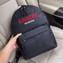 Balenciaga Explorer Backpack Sinners Nylon fekete nyomtatással