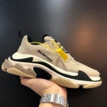 Balenciaga Triple S Tornacipő uniszex bőr és hálós khaki