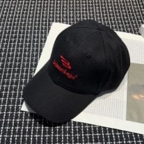 Balenciaga 3B logo baseballpet katoen in zwart/rood