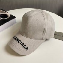 Balenciaga-logo geborduurde baseballpet van katoen in beige