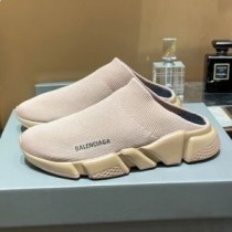 Balenciaga Speed Muilezels, unisex, gerecycled gebreid abrikoos