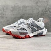Balenciaga Track Sportschoenen Unisex Metallic Leer en Mesh Grijs