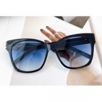 Balenciaga BB0102SA Dynasty vierkante zonnebril in zwart/blauw
