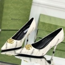Balenciaga Knife BB 80MM Hoge hak Dames Logo Gestreept Kalfsleer Wit