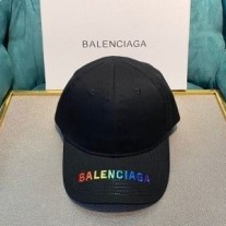 Balenciaga logo brodert caps bomull i svart/regnbue