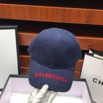 Balenciaga logo brodert caps bomull i marineblått