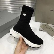Balenciaga Speed 3.0 Joggesko Unisex High Monocolor Knit Svart